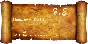 Hemmert Emil névjegykártya